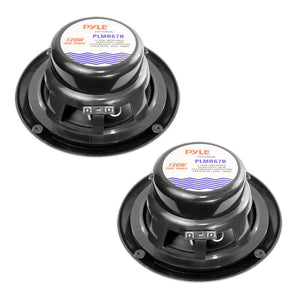 Pyle 6.5" Hydra Marine Speakers Black 2-3/8" MD