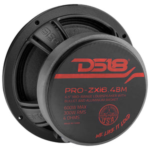 DS18 6.5" MidRange Loudspeaker 600W 4Ohm with Bullet Neodymium and Ferrite Hybrid Magnets