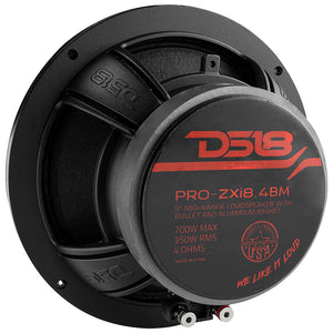 DS18 8" MidRange Loudspeaker 700W 4Ohm with Bullet Neodymium and Ferrite Hybrid Magnets