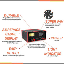 POWER SUPPLY PYRAMID 20 AMP W/COOLING FAN