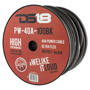 DS18 4-GA Ultra Flex CCA Ground Power Cable 100' Black