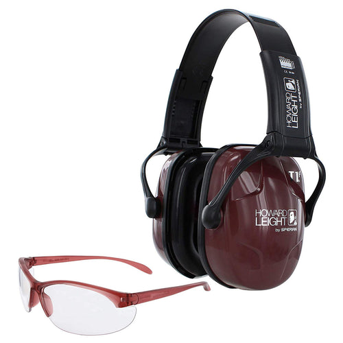 Howard Leight Woman's Shooting Safety Combo Kit Eye Ear - Dusty Rose