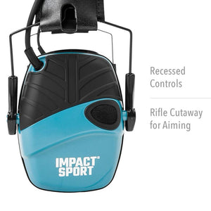Howard Leight Impact Sport Electronic Earmuff - Teal Blue