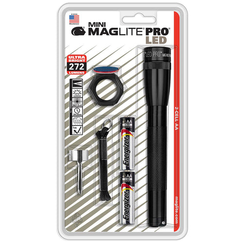 Maglite Mini Pro LED 2-Cell AA Flashlight Holster Pack - Black