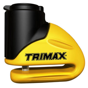Trimax Hard Metal Disc Lock Yellow 5.5Mm Pin W/Pouch & Reminder Cable