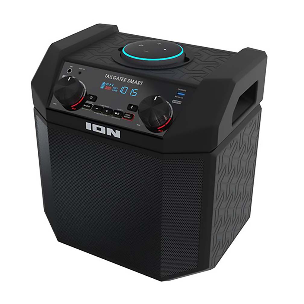 Ion Audio 50W Outdoor Echo Dot Speaker Dock/Portable Alexa Accessory With Bluetooth Connectivity