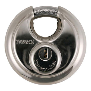 Trimax Stainless 70Mm Round Padlock W/10Mm Shackle 3 Pack Keyed Alike
