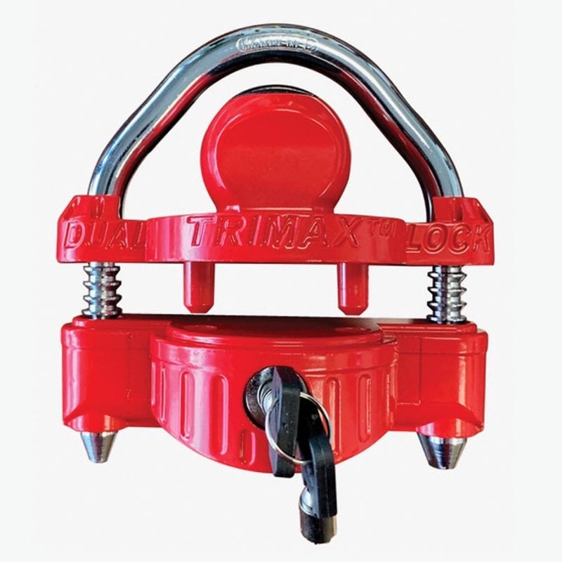 Trimax Univ Dc Dual Locking Narrow Red Coupler Lock 1/2 Steel Shackle