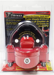 Trimax Univ Dc Dual Locking Narrow Red Coupler Lock 1/2 Steel Shackle
