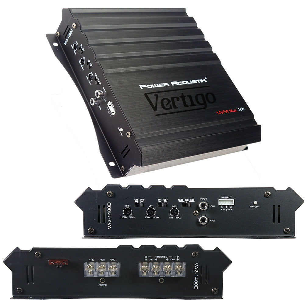 Power Acoustik Vertigo Series 2 Channel Amplifier 1400W Max