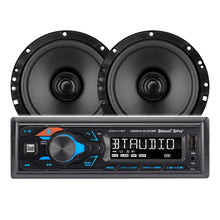 Dual Bluetooth Mechless Single Din Receiver with pair of 6.5" Dual Cone Speakers