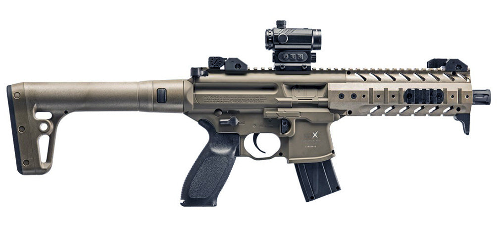 Sig Sauer MPX .177 Cal CO2  SIG20R Red Dot Air Rifle 30 Rounds Flat Dark Earth