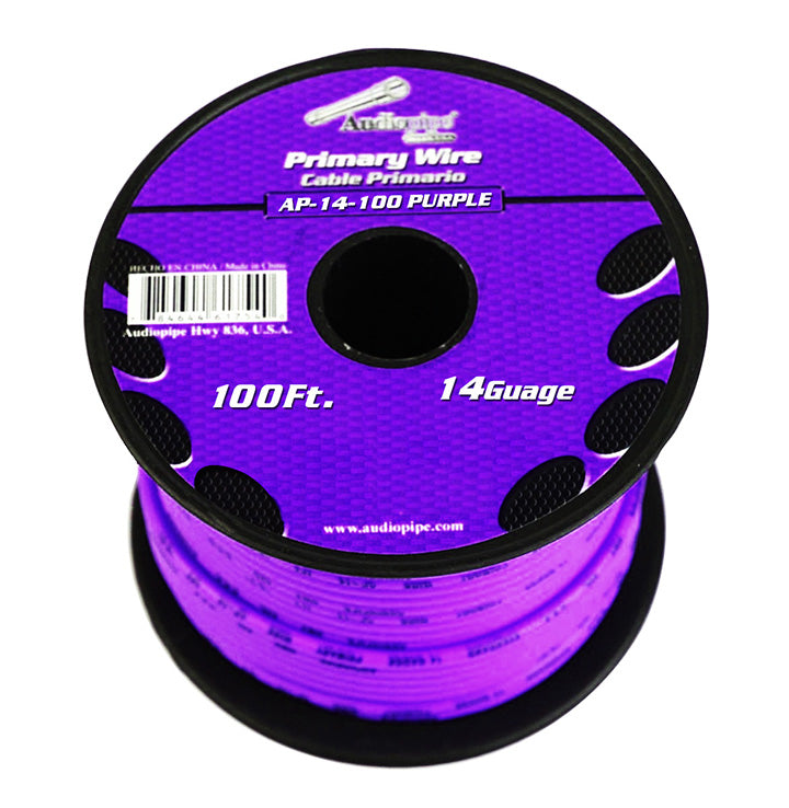 Audiopipe 14 gauge 100ft Purple primary wire