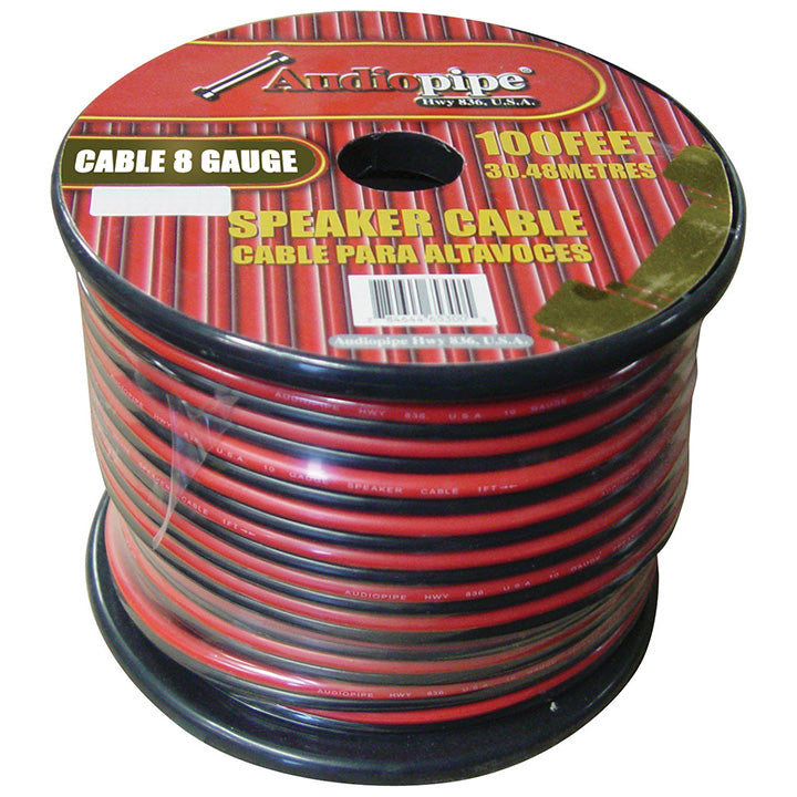 Audiopipe 8 Gauge Speaker Wire 100' Red/Black