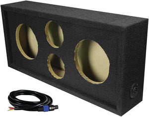 Qpower Full Range Empty Box Holds 2 - 6.5" & 2 - Super Tweeter w/ Speakon connection with cable