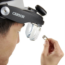 Carson LED Lighted Head Visor Magnifier 1.5x2x2.5x3x