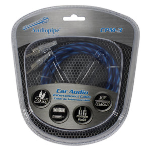 Audiopipe Platinum Plated Interconnect Cable 3ft