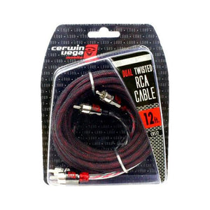 Cerwin Vega Stroker Series 2-channel RCA cable 12ft dual twisted metal ends