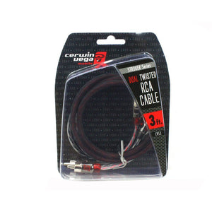 Cerwin Vega Stroker Series 2-channel RCA cable 3ft dual twisted metal ends