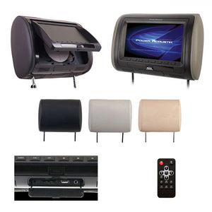 Power Acoustik 7" Headrest Monitor 3-Color Skins LCD/DVD USB/SD SOLD EACH