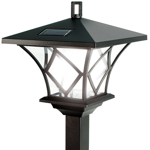 IdeaWorks 60 Inch Two Looks In One Vintage Outdoor Solar LED Lamp Post Black