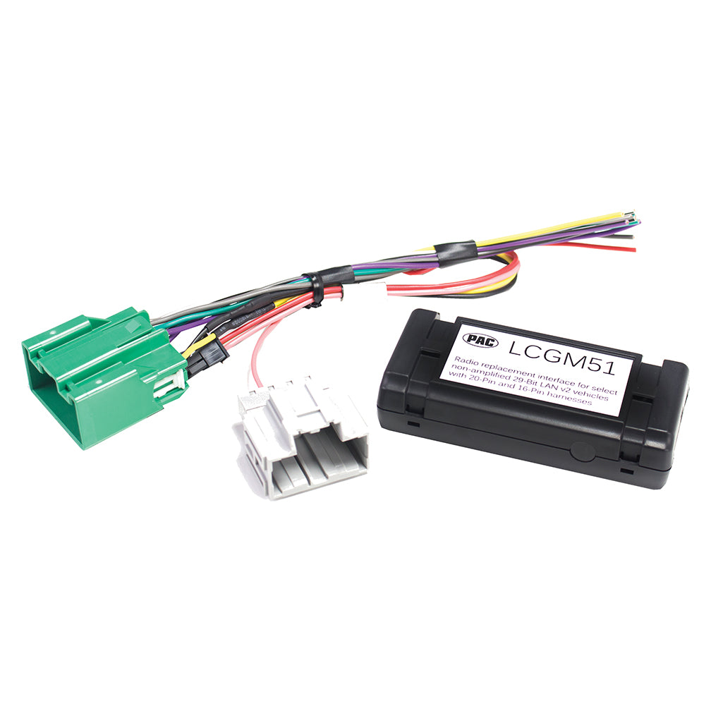 PAC Radio Replacement Interface for non-amplified 29-Bit GM LAN v2 vehicles with 20-Pin and 16-Pin