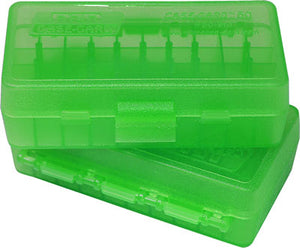 MTM Ammo Box 50 Round Flip-Top 41 44 45 LC Clear Green