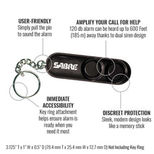 Sabre Personal Alarm with Key Ring - Black