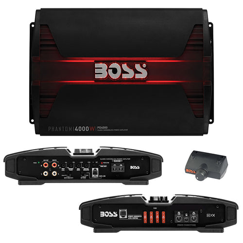 Boss PHANTOM 4000 Watts  Class D Monoblock Power Amplifier Remote Subwoofer Level Control