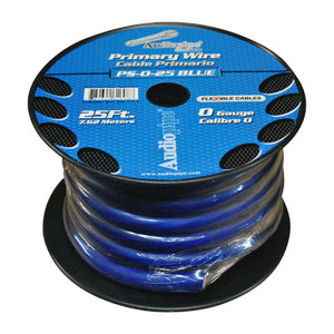 Audiopipe Primary Wire 0 Gauge 25ft Blue