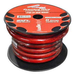 Audiopipe 25Ft 0Gauge Primary Cable Red
