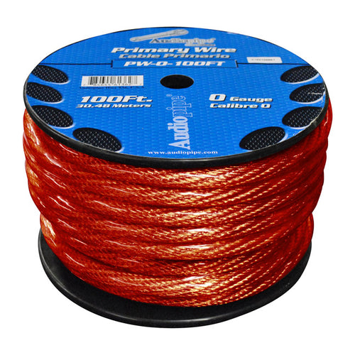 POWER WIRE 0GA. 100' RED AUDIOPIPE