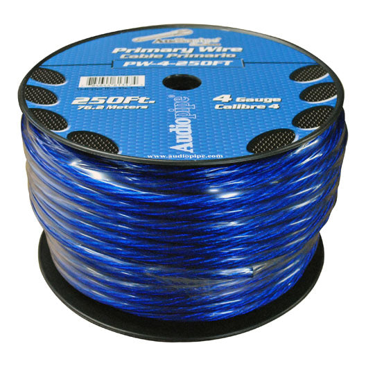 POWER WIRE AUDIOPIPE 4GA 250' BLUE