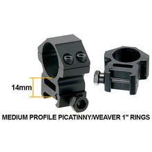 UTG 1 Inch /2PCs Medium Profile Picatinny/Weaver Rings