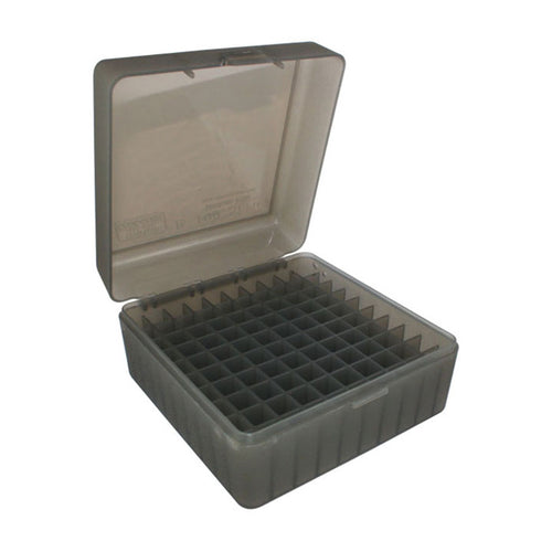 MTM Ammo Box 100 Round Flip-Top 22-250 243 308 Win 220 Swift Clear Smoke