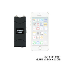 Sabre Short Stun Gun with LED Flashlight (0.704 uC)-Black w/Holster