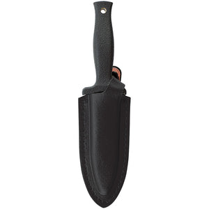Schrade 7" Double Edged Boot Knife  Steel Rubber Grip Leather Sheath
