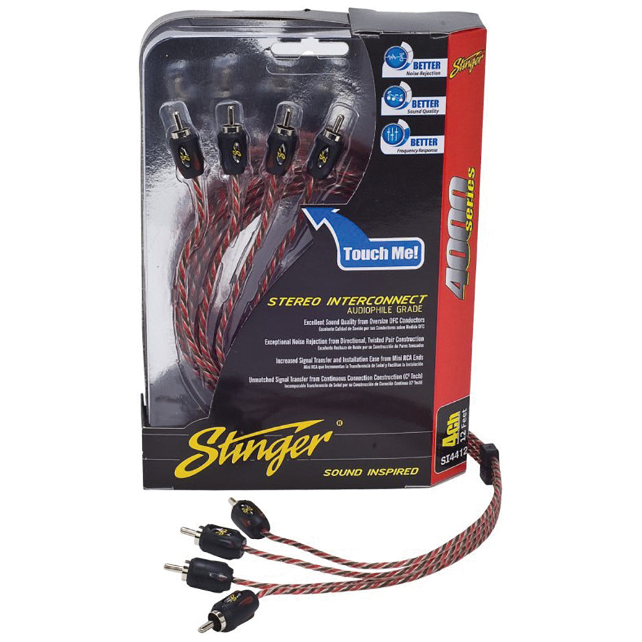 STINGER 20 ft. of 4-Channel 4000 Series RCA Interconnect Cables