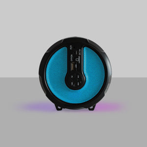 AXESS Vibrant Plus Black HIFI Bluetooth Speaker with Disco LED Lights In Blue