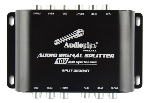 Audiopipe RCA 1 In /3 Out 10V Audio Signal Line Driver with Remote Bass Knob