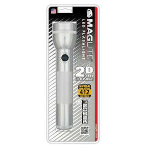 MAGLITE 2 CELL D  LED FLASHLIGHT SILVER