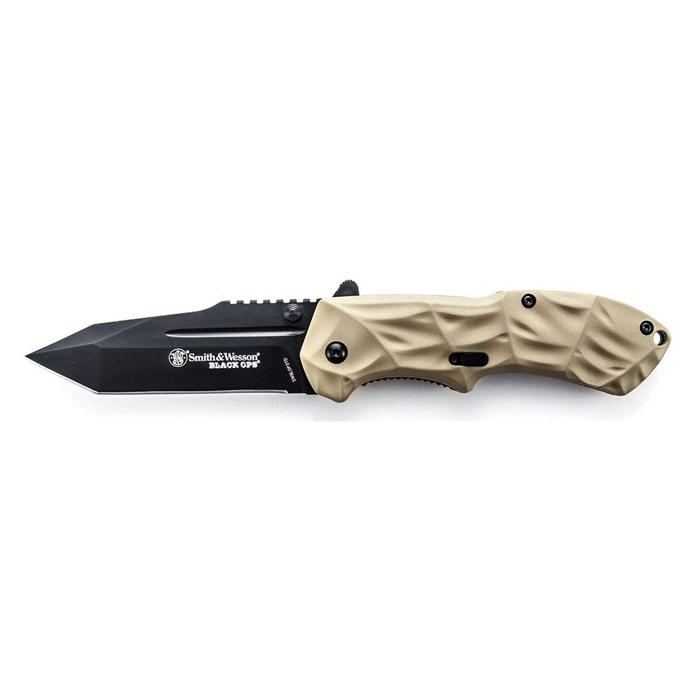 S&W Black Ops SWBLOP3TD M.A.G.I.C. Assisted Opening Liner Lock Folding Knife Tanto Blade