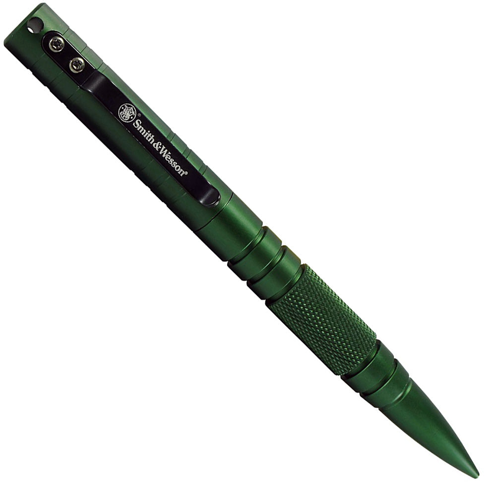 S&W 6.1in Aircraft Aluminum Refillable Tactical Pull Cap Pen Green