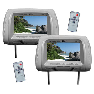 Tview 7" TFT/LCD Car Headrest with MonitorPair Gray