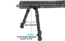 UTG Recon Flex KeyMod Bipod Matte Black Cent. Ht. 8.0 Inch-11.8 Inch